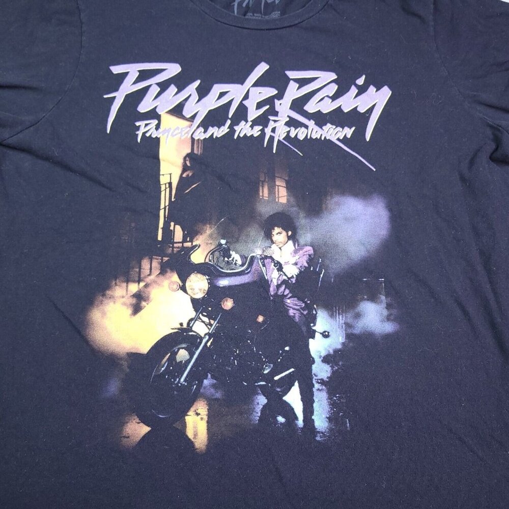 Prince Purple Rain Graphic T-Shirt XL Black Short Sleeve Motorcycle